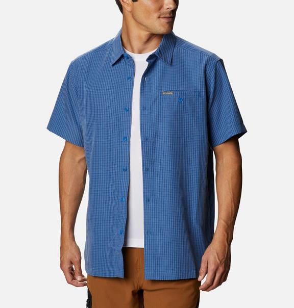 Columbia Lakeside Trail Shirts Blue For Men's NZ1475 New Zealand